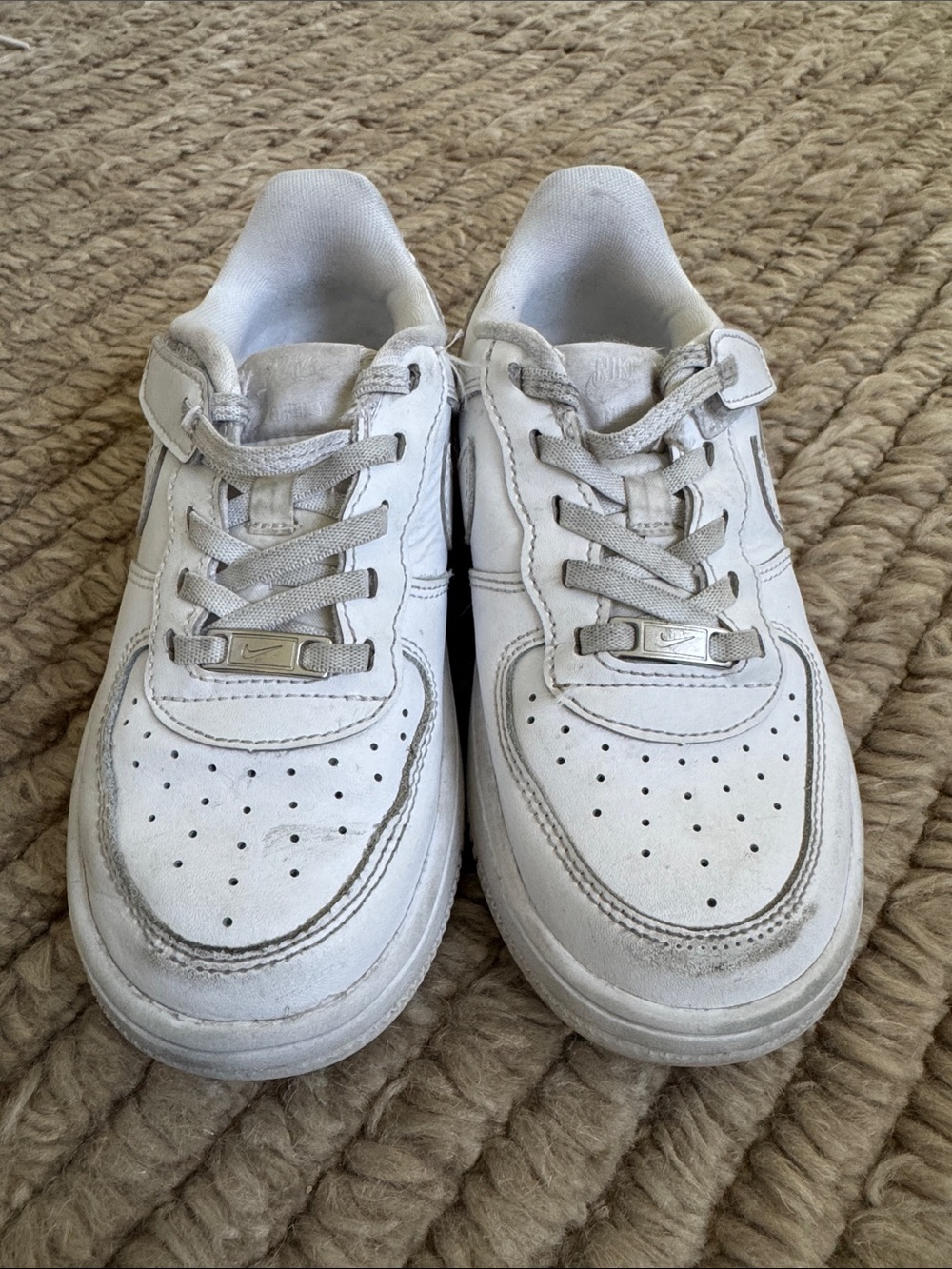 Nike Kids White Leather Sneakers